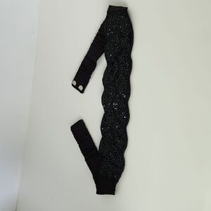 Black Sequin Stretch Belt size Small